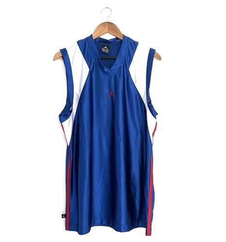 Jordan Air Nike Top Jersey Mens Medium Vest Vintage Blue White Red