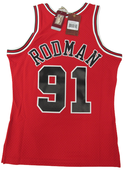 1997-98 Dennis Rodman #91 Bulls Mens Mitchell & Ness Red