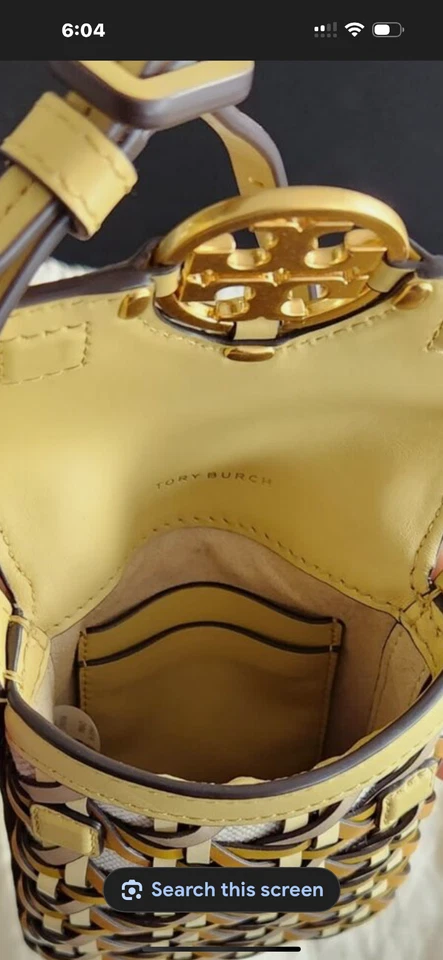Bolso Bandolera Tory Burch MILLER BASKET-WEAVE TELÉFONO Pan de Maíz Foto 3 de 4