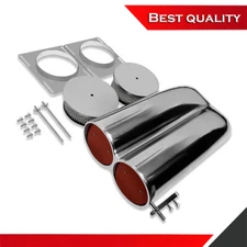 Double Barrel Carb Setup Smooth Shotgun Intake Air Hood Scoop Polished Aluminum