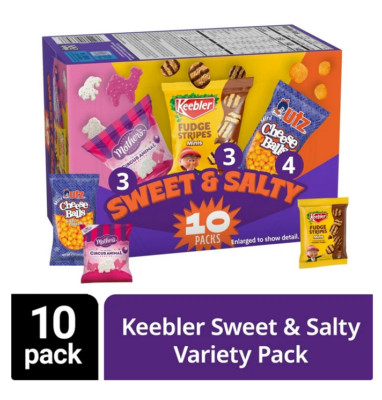 Keebler Sweet & Salty Variety Pack, 10-Count Box, Mother s Circus, Keebler Fudge