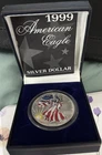 U.S. Mint American Eagle 2000 1 oz Fine Silver Coin Colorized 0.999 In Case