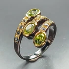 Fine Art jewelry Natural Peridot Ring 925 Sterling Silver Size 6.5 /R471603