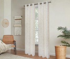 Sheer Window Curtains 2 Panels 38" W x 84" L 76" W Linen Textured Curtains ...