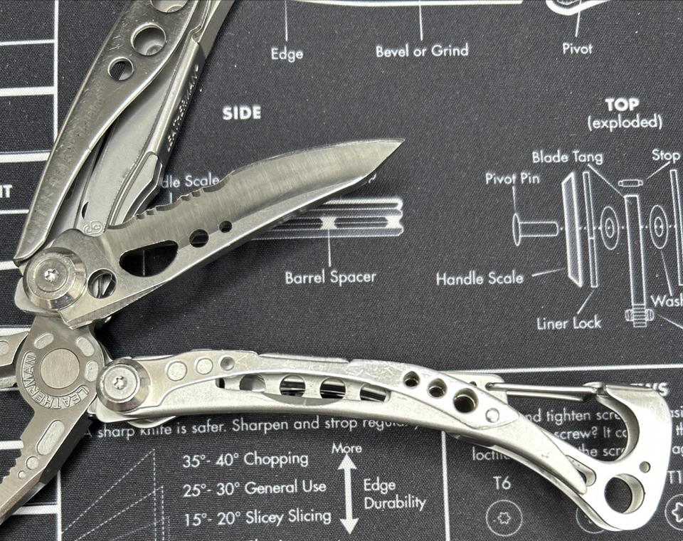 LEATHERMAN Skeletool Multi Herramienta SS Combo Borde Hoja Cuchillo Alicates En muy buen estado Foto 4 de 4