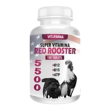 Vitofarma B12 Red Rooster B12 5500 B15  Atp Electrolitos 100 Tabs Exp. 12/27