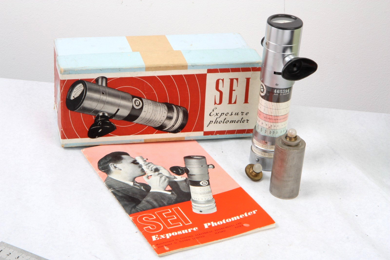 Fotómetro SEI-medidor puntual preciso (exposición/luz) (Ilford) + bombilla de repuesto