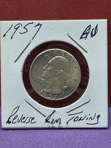 1957 AU Silver Washington Quarter Coin VERY NICE SILVER COIN TO STACK OR BOOK