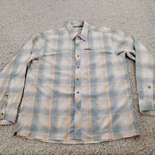 Simms Shirt Mens Medium Multicolor Guide Series Fishing Outdoor Button Polyester