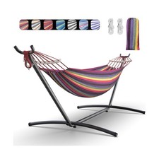 Double Hammock with Heavy-Duty Steel Stand,Portable,Easy Assembly,6... Fast Ship