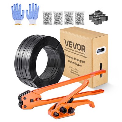 VEVOR Banding Strapping Kit 2000ft PET Band 600Metal Seals 200 Corner Protectors