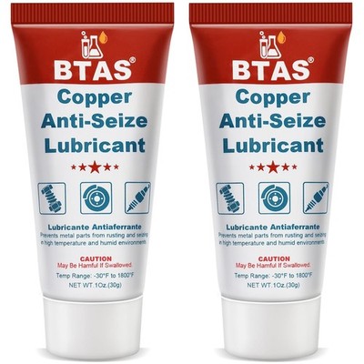 BTAS Anti Seize Lubricant Copper Grease High Temp Never Antiseize, 1 oz 2 Pcs