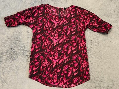 Express Tunic Dress Womens Small Half Sleeve Cold Shoulder Multicolor Abstract
