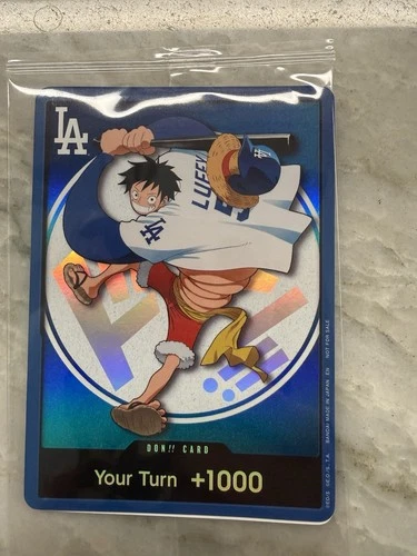 2026 One Piece Los Angeles Dodgers Monkey D Luffy Sealed Promo Card ON HAND