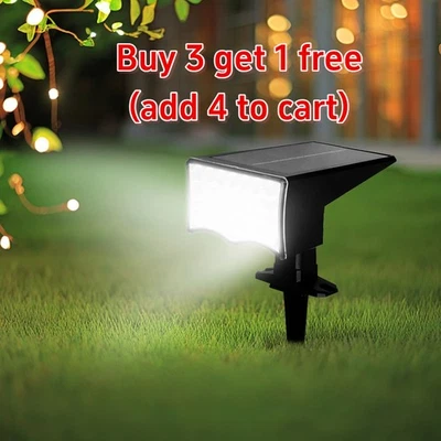 LED Solar Spotlights Outdoor Waterproof Adjustable Lights for Garden & Patio NEW