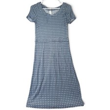 tory burch boho medallion print blue white maxi dress short sleeve xs