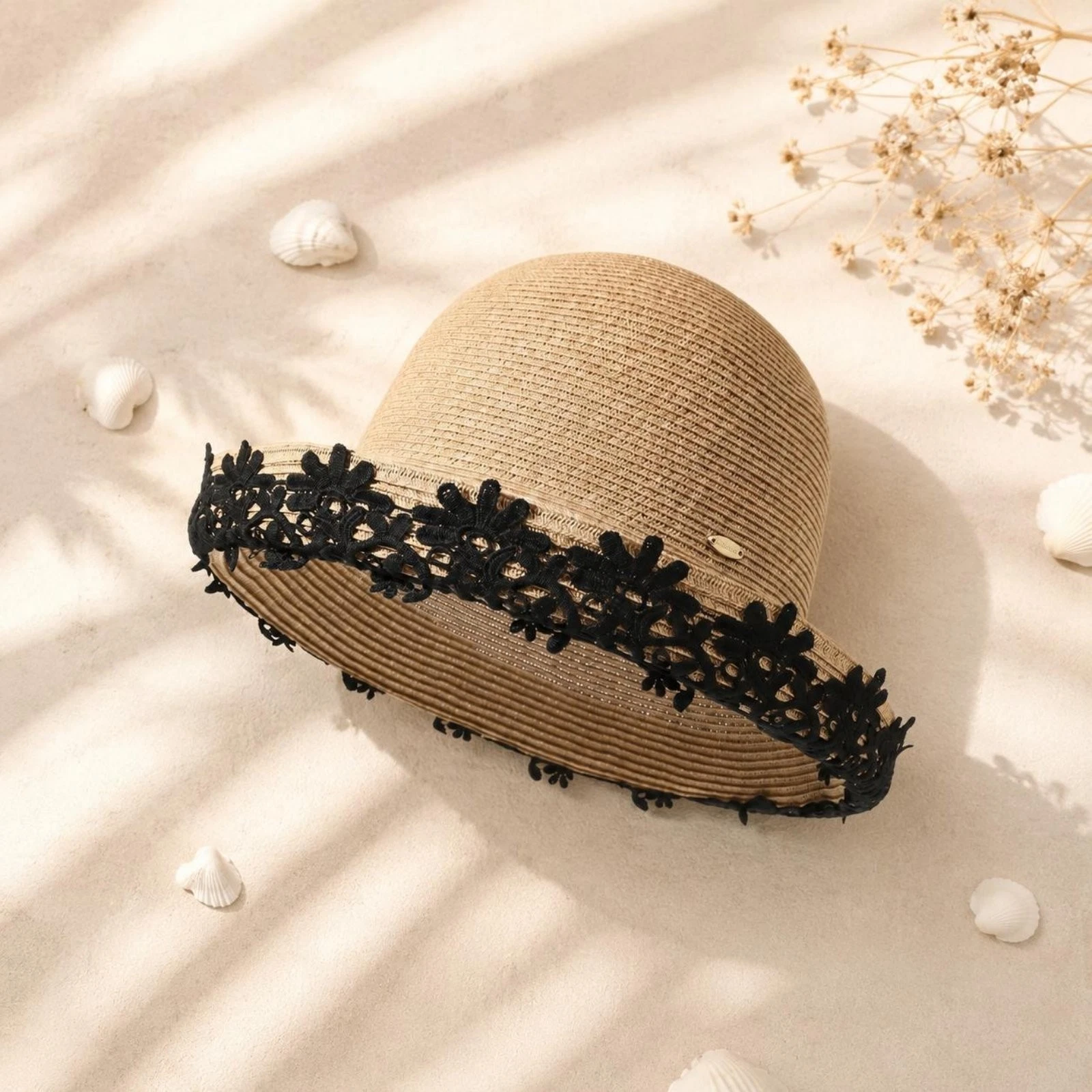 Flower Woven Hat Holiday & Design Summer Accessory Lightweight for Women