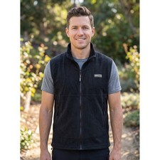 REI Mens Black Polartec Fleece Full Zip Vest Gorpcore Outdoor Hiking Layering L
