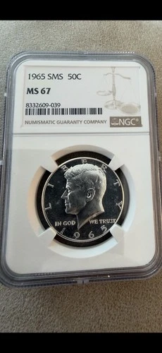 1965 United States SMS Kennedy Half Dollar - NGC MS67 40% Silver