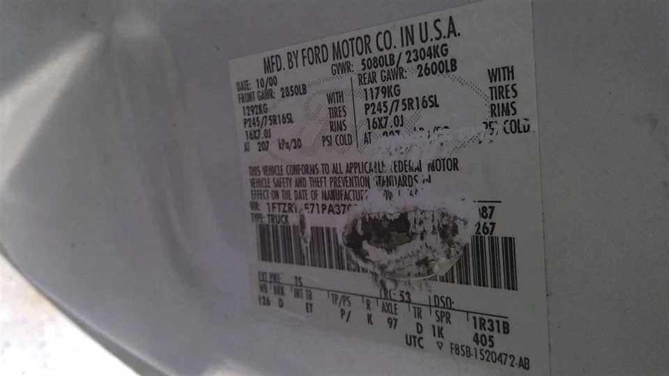 Ford Ranger 2001 4,0 L 4x4 motor caja cerebral 3080 Foto 4 de 4