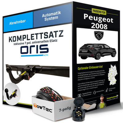 Anhängerkupplung ORIS abnehmbar für PEUGEOT 2008 +E-Satz NEU AHK