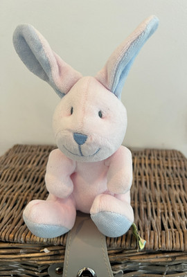 Vintage John Lennon Real Love Pink & Blue Bunny Rabbit Soft Toy - 8''