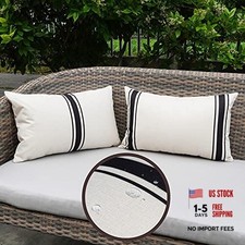 Outdoor Pillow Covers Waterproof 12X20 Set of 2 20" x 12" Pack of 2 Beige