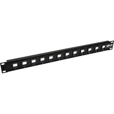 Tripp Lite 12-Port Keystone Blank Patch Panel RJ45 USB HDMI Cat5/Cat6 1URM