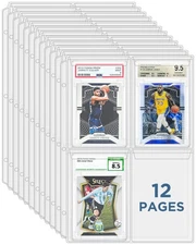 Graded Card Sleeves, PSA Graded Card Slab Binder Pages for Storage & Display,...