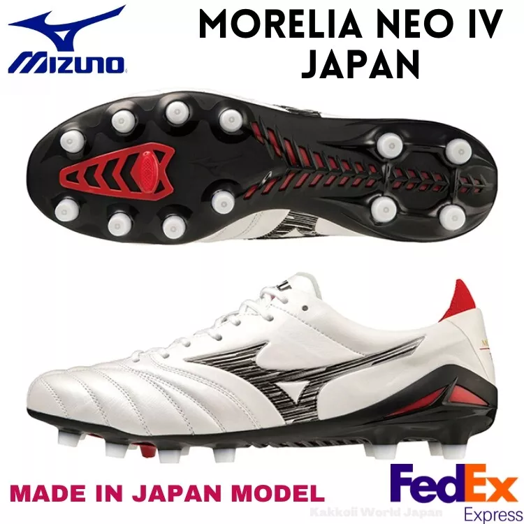 Mizuno Soccer Cleats MORELIA NEO 4 JAPAN Super White Pearl/Black