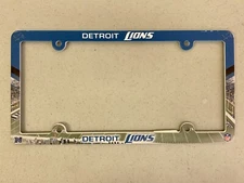 Detroit Lions Football NFL Vibrant Plastic Retro License Plate Frame Holder