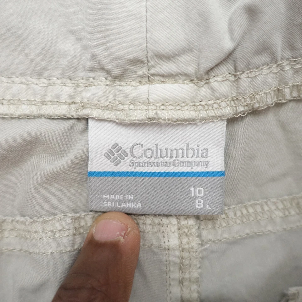 Columbia Shorts Womens 10 Cream Lined 100% Cotton Pockets Regular Fit Zip Fly - Image 3 of 4