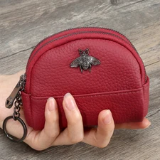 Soft Genuine Leather Womens Coin Purse Change Card Holder Small Wallet XMAS Gift