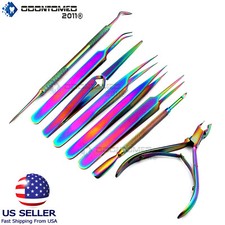 Nail Cuticle Pusher Gel Remover Stainless Steel Manicure Pedicure Rainbow-choose