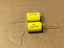 2 New 7 uF 250V Supertech MPT Film Audio Signal 7.0 Crossover Capacitors (Qty)