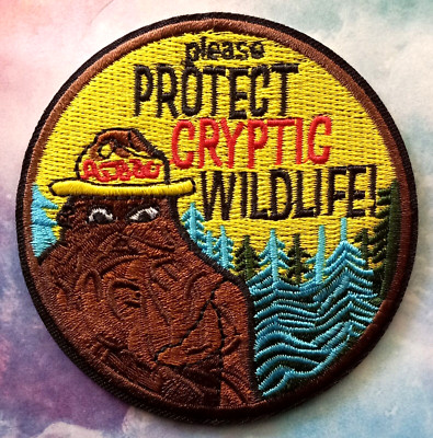 Cryptozoology Please Protect Cryptic Wildlife Bigfoot  Embroidered Patch