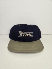 Vintage Team Stihl Snapback Hat Embroidered Blue  Beige Work Outdoor Chainsaws