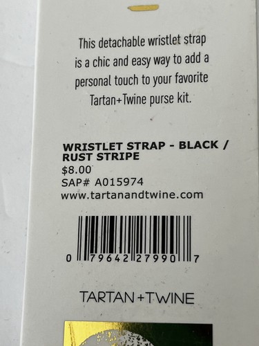 Wristlet Strap Tartan+Twine Black/White/Red Purse Kit, Keychain New - Picture 4 of 4