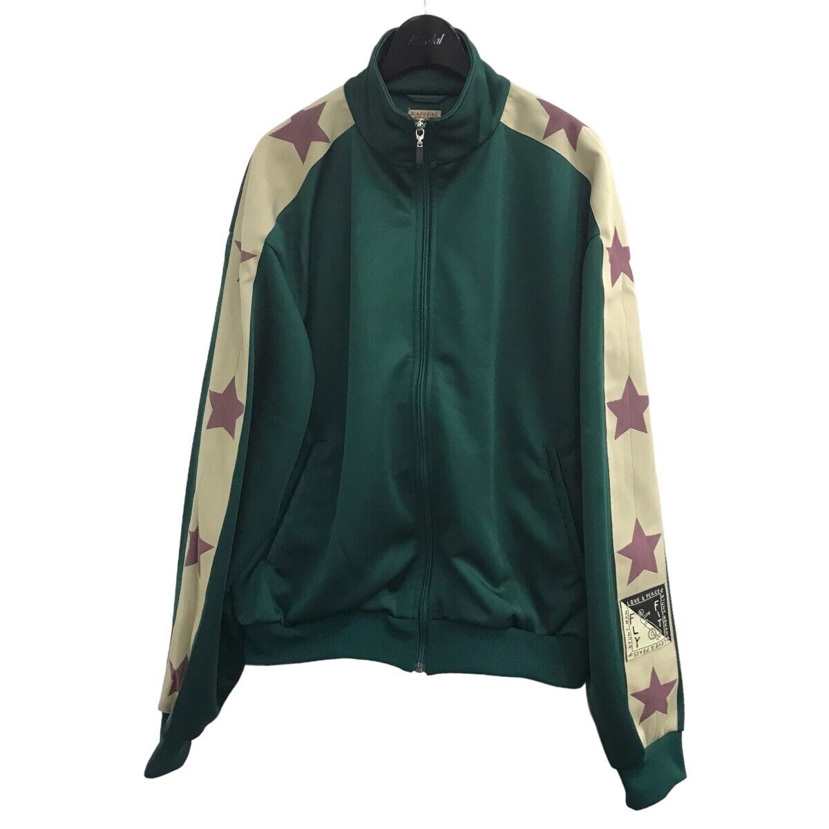KAPITAL men's Webbing Trimmed Jersey Track Jacket sleeve KAPITAL men's Webbing Trimmed Jersey Track Jacket sleeve