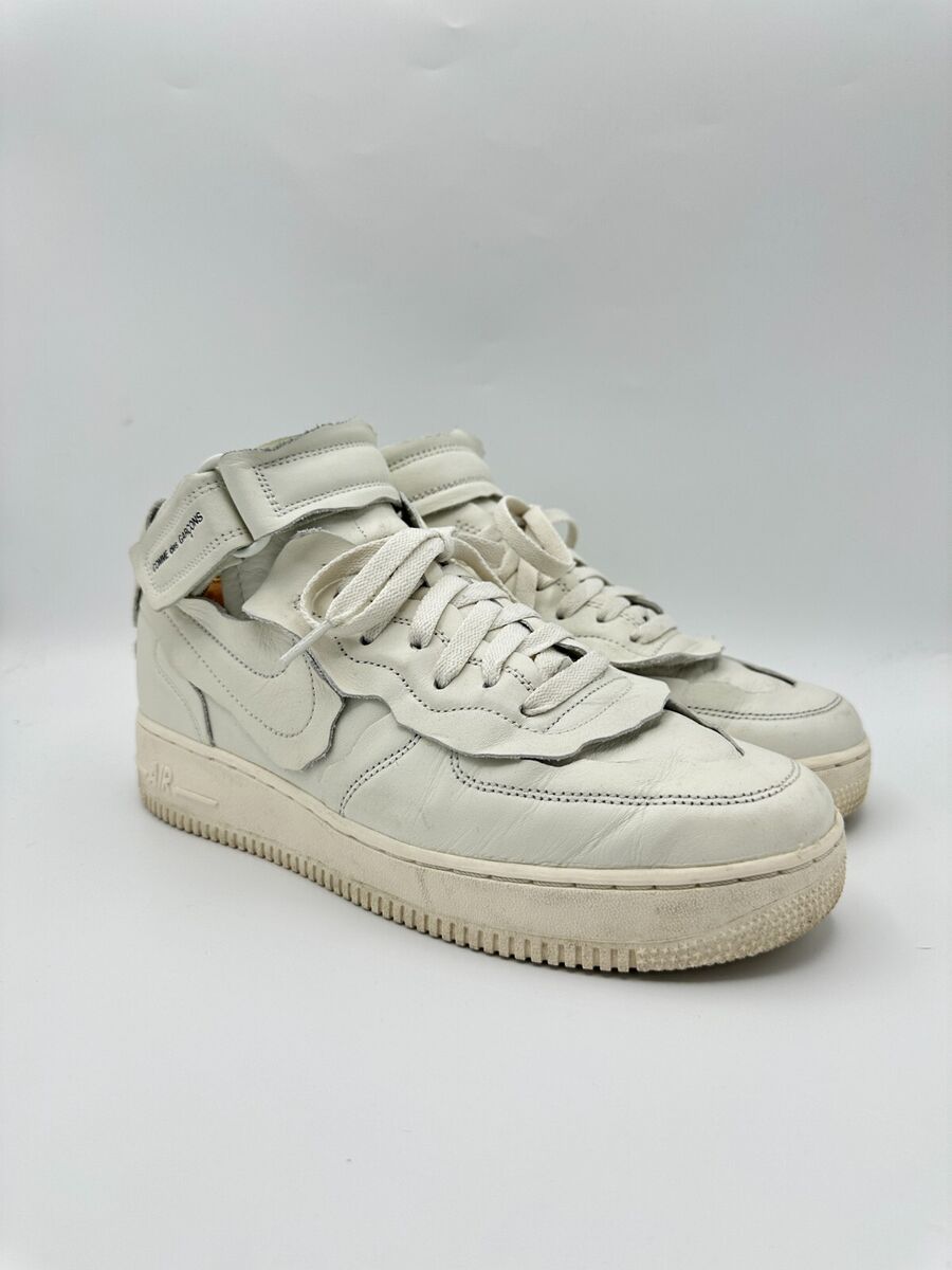 Size 9 - Comme des Garcons x Nike Air Force 1 Mid White | eBay Size 9 - Comme des Garcons x Nike Air Force 1 Mid White | eBay