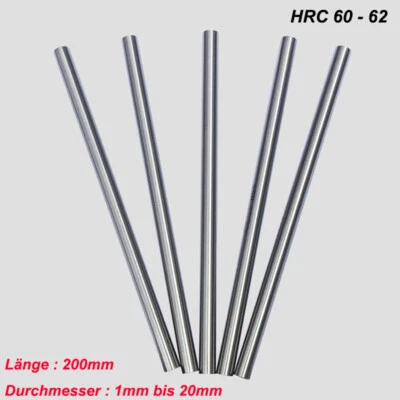 HSS Stahl Rundstab Blankstahl Ø 1mm bis 20mm Stabstahl Rundprofil 200mm HRC 62