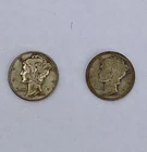 1942 LIBERTY MERCURY DIME-W And 1917 Dime Circulated