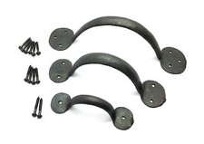 Hand Forged Pull Handles Penny Cupboard Door Pull Handles 4" 6" 8" Forged Iron