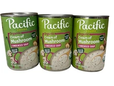 Pacific Foods Organic Gluten Free Cream of Mushroom Condensed Soup 10.5oz 3 Cans