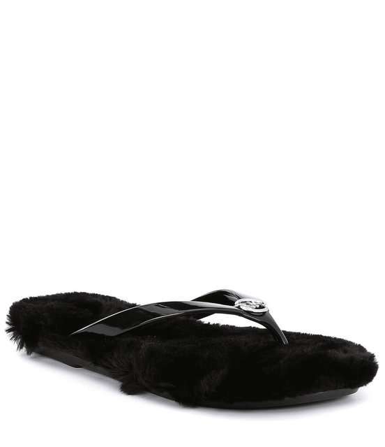 michael kors jet set jelly flip flops black