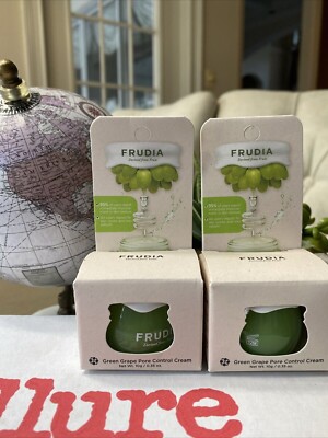 NEW 2X Frudia Green Grape Pore Control Cream, Vegan  .35 oz each BNIB H
