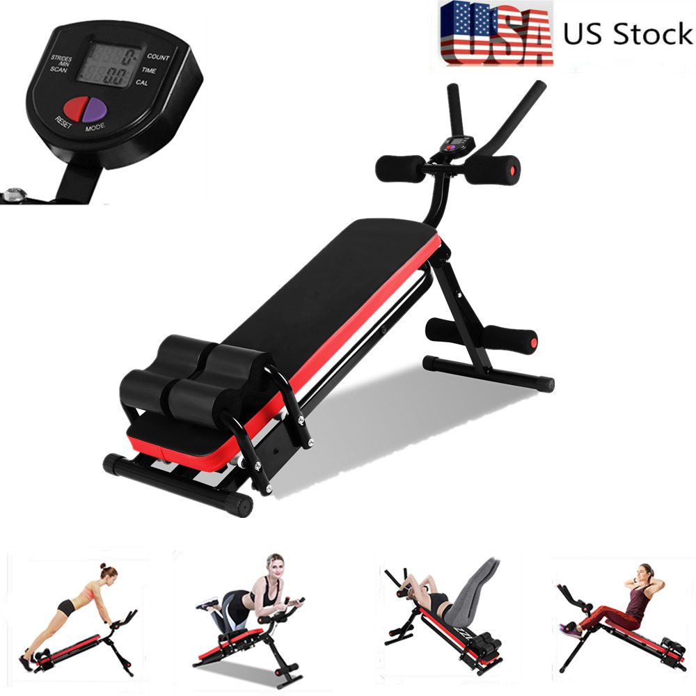 Ab Exercise Bench Abdominal Workout Machine Foldable Sit Up Full Body Equipment