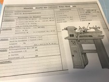 Weiler Präz.- Nachdrehbank MFU260 Betriebs - Anleitung Drehbank Drehmaschine *