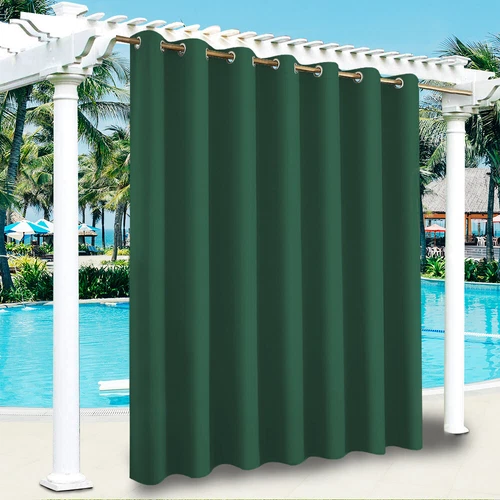 1/2 Stück Wasserdicht Outdoor Terrasse Vorhänge 52" Breit Sichtschutz Verdunkelung Pergola Schatten - Bild 24 von 124