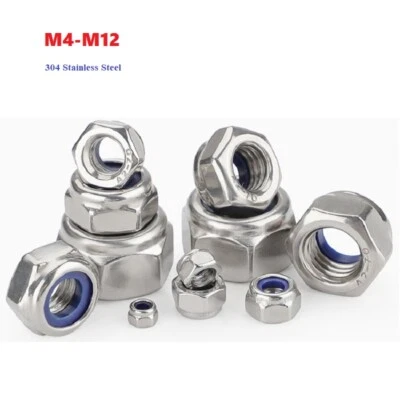 HUIRUIXIN Reverse Left Hand Thread M4-M12 Stainless Steel Hex Nylon Insert Self Lock Nut